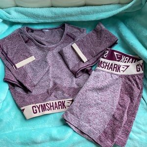 Gymshark Flex SET - Long Sleeve Crop & Shorts